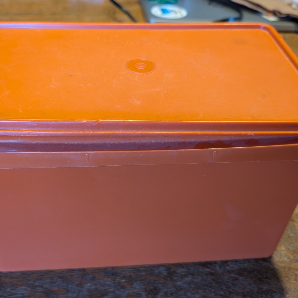 Orange Tupperware Storage Container - Picture 2 of 3